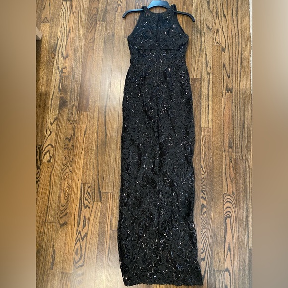 Aidan Mattox Lace & Sequin Floor Length Gown - Picture 4 of 7